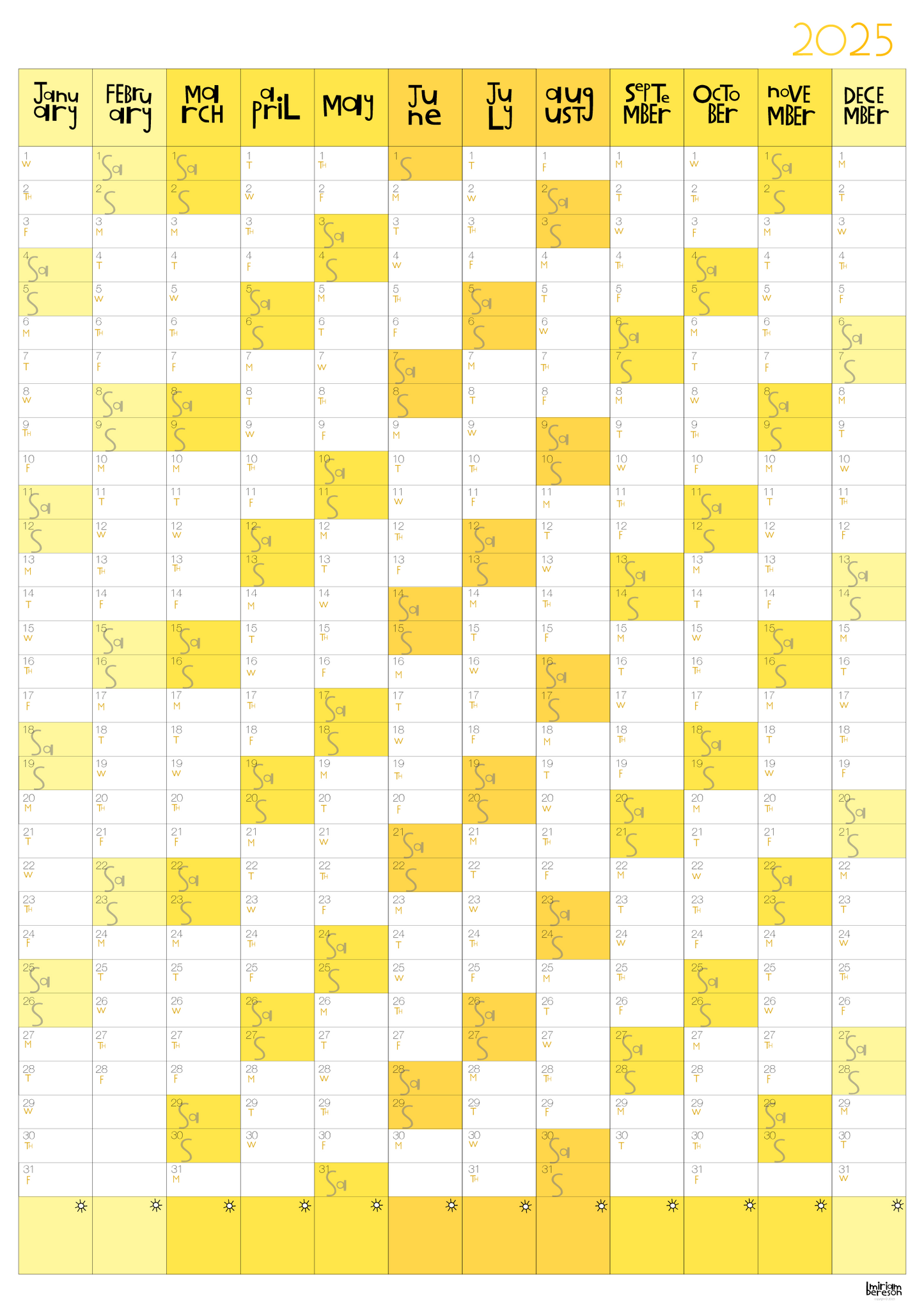 Yearly Planner - Portrait Format