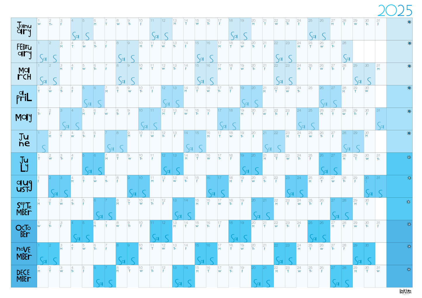 Yearly Planner - Landscape Format