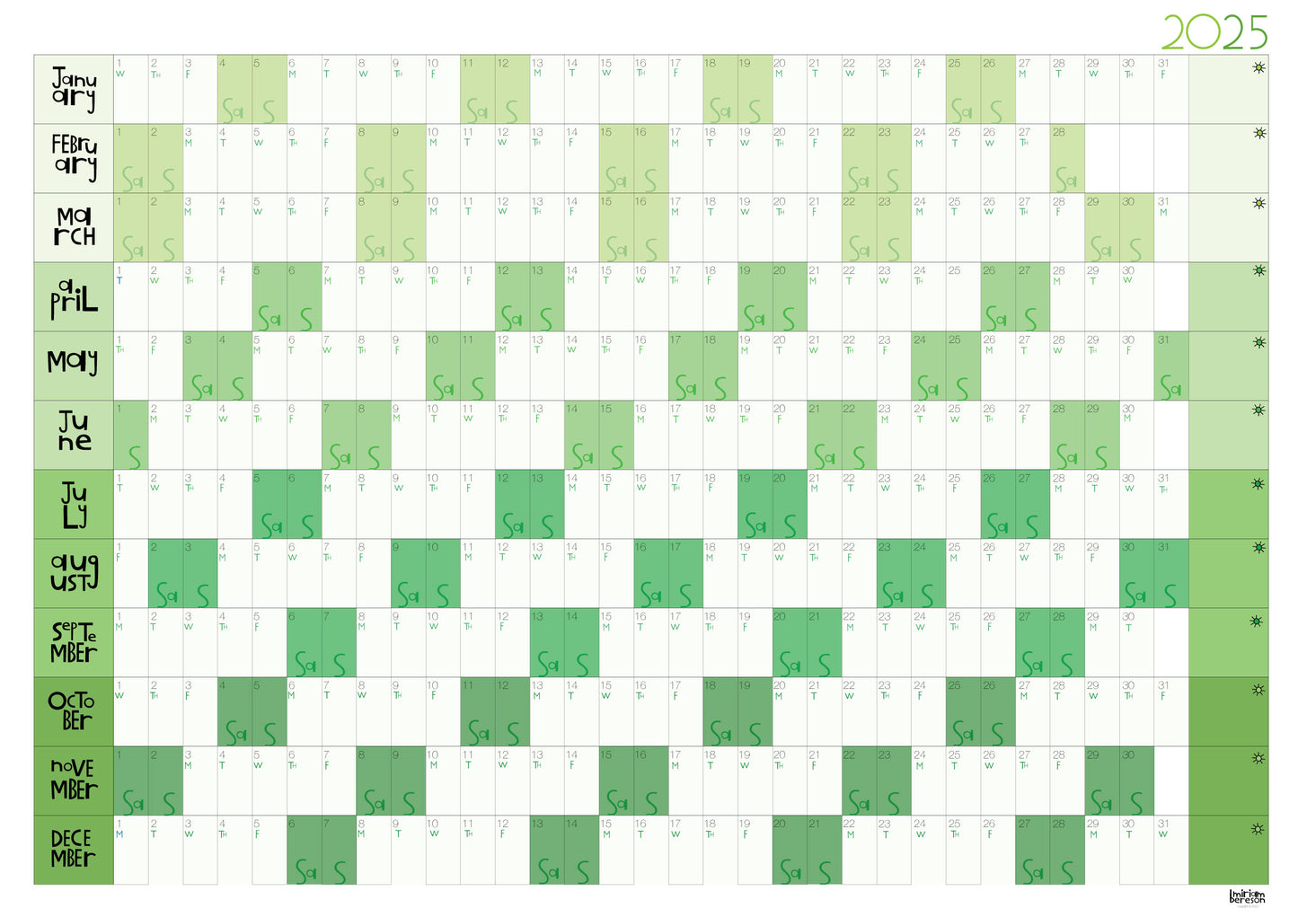 Yearly Planner - Landscape Format