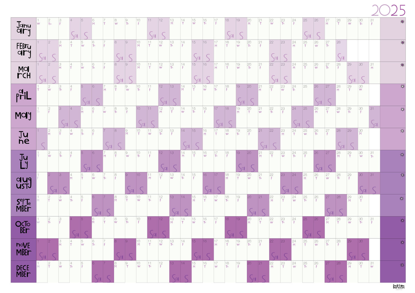 Yearly Planner - Landscape Format