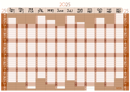 Yearly Planner -   Landscape Format