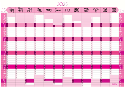 Yearly Planner -   Landscape Format