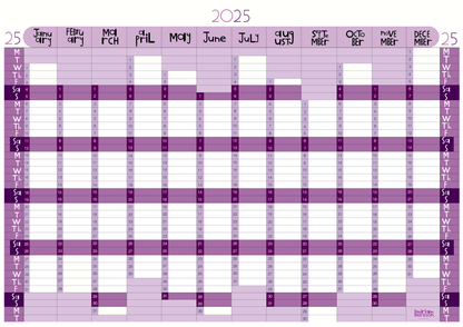 Yearly Planner -   Landscape Format