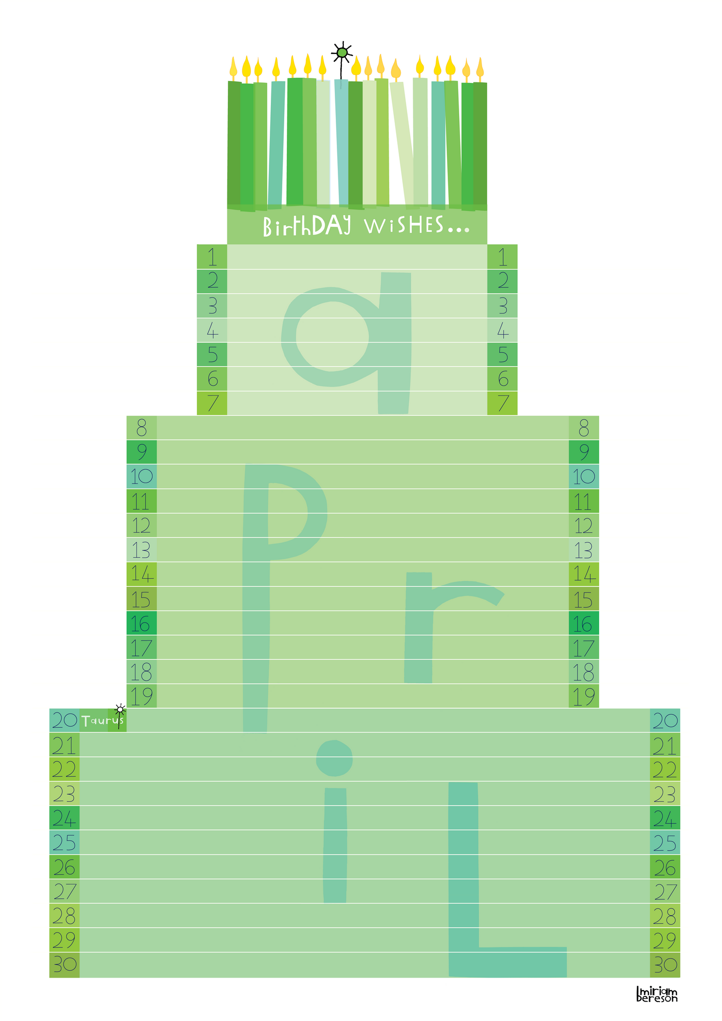 Birthday Calendar - PDF Download