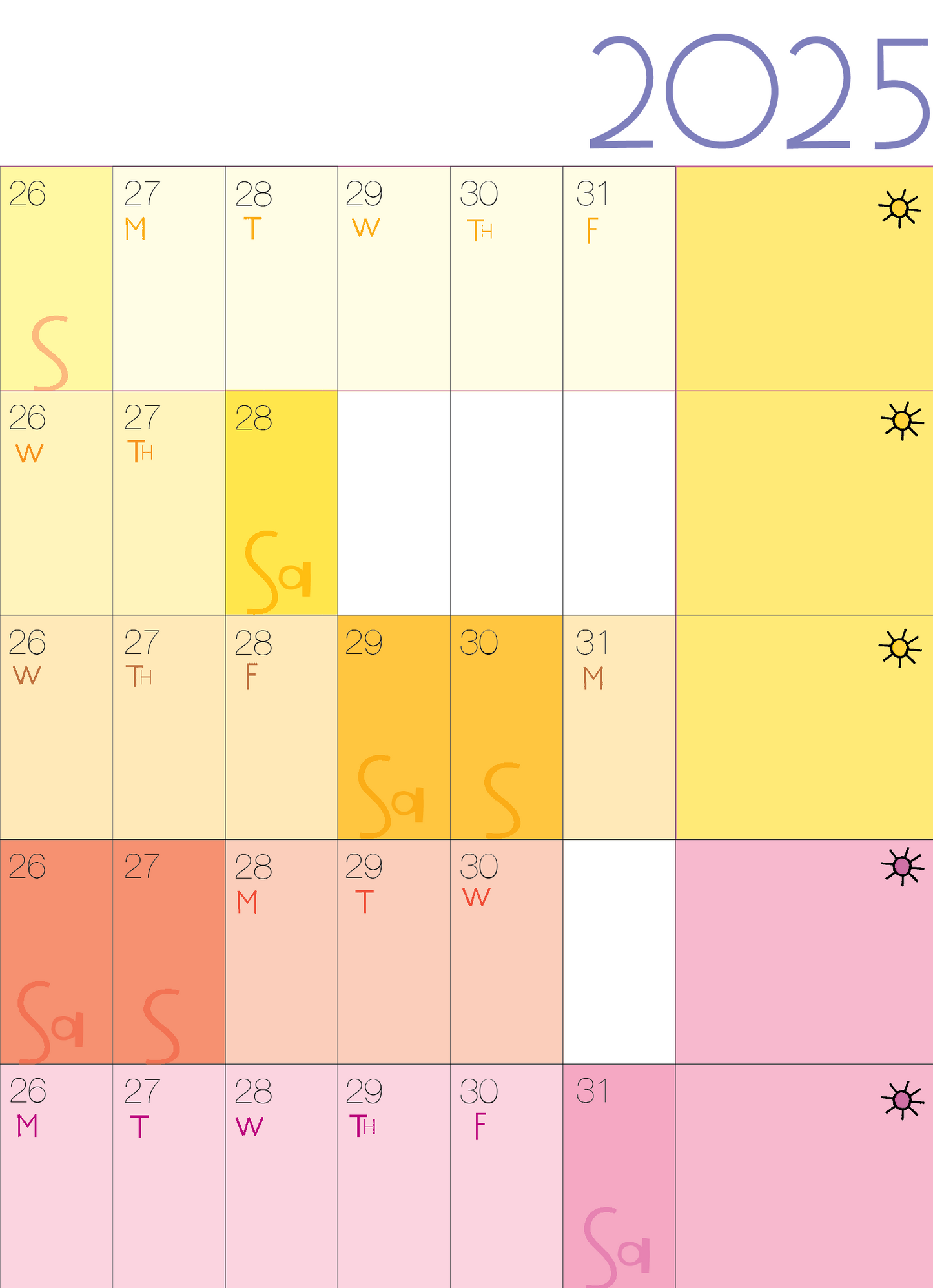 Yearly Planner - Landscape Format