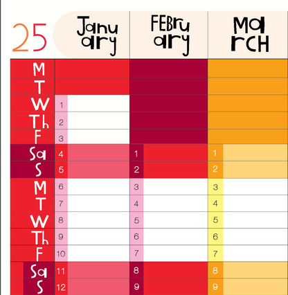 Yearly Planner -   Landscape Format