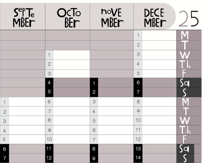 Yearly Planner -   Landscape Format