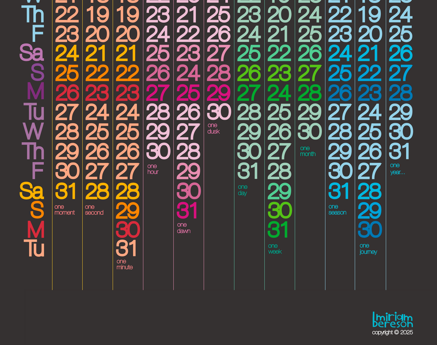 Visual Mini Calendar 250mm x 500mm